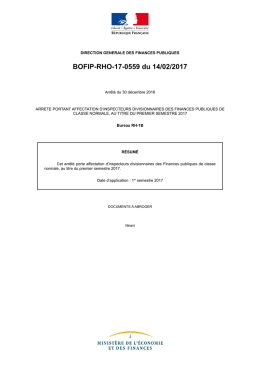 BOFIP-RHO-17-0559 du 14/02/2017 : Arr&ecirc;t&eacute; du 30 d&eacute;cembre 2016