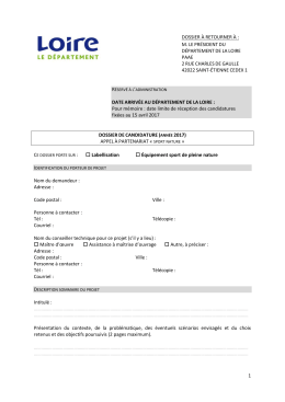 1 dossier &agrave; retourner &agrave; : m. le pr&eacute;sident du d&eacute;partement de la loire