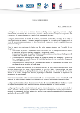 Paris, le 15 février 2017 A l`origine de ce texte, avec le