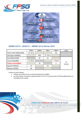 Tableau des résultats
