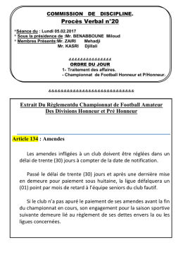 Bulletin Officiel n°20 du 09/02/2017