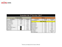 Semaine du 17 fevrier 2017