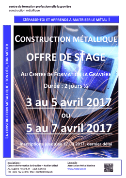 3 au 5 avril 2017 5 au 7 avril 2017