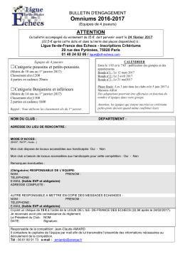 Omniums - Ligue Idf des echecs