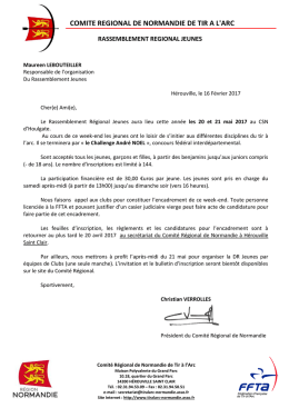 Courrier - Ligue de Normandie de Tir &agrave; l`Arc