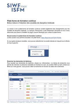 Plate-forme de formation continue Brève notice à l`intention