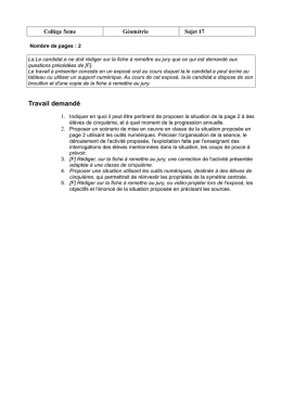 Travail demandé