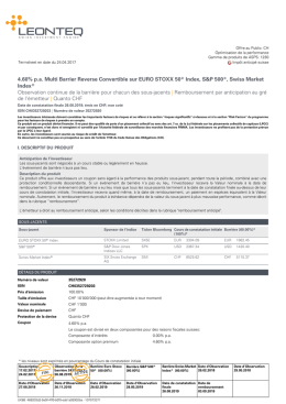 4.60% pa Multi Barrier Reverse Convertible sur EURO