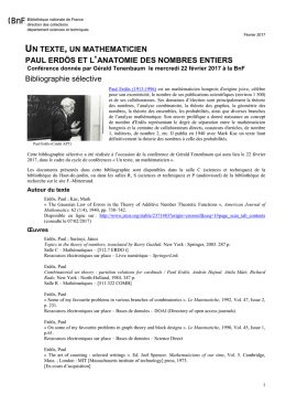 Paul Erd&ouml;s et l`anatomie des nombres entiers