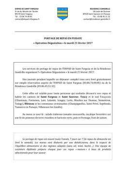 Opération Dégustation - EHPAD de Saint