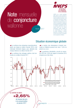 Note mensuelle de conjoncture wallonne