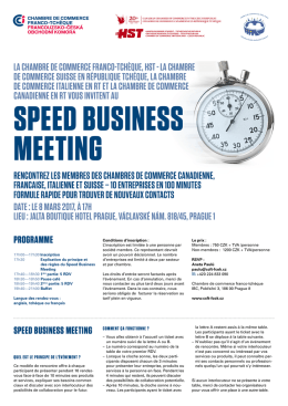 speed business meeting - Chambre de commerce franco