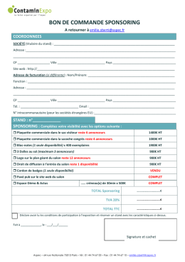 bon de commande sponsoring