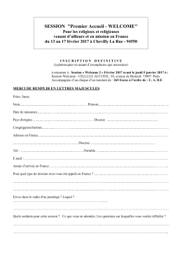 Bulletin d`inscription