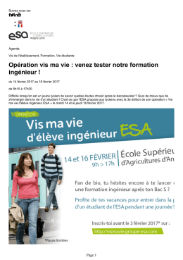 Op&eacute;ration vis ma vie : venez tester notre formation