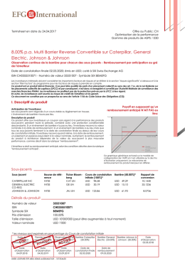 8.00% pa Multi Barrier Reverse Convertible sur Caterpillar