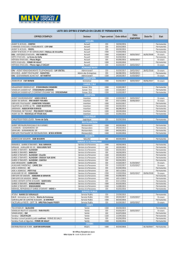 LISTE DES OFFRES D`EMPLOI EN COURS ET PERMANENTES