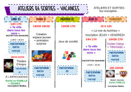 Programme vacances février