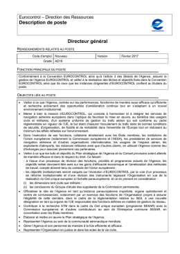 Directeur général Description de poste