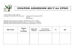 Coupon adh&eacute;sion 2015 CPNC