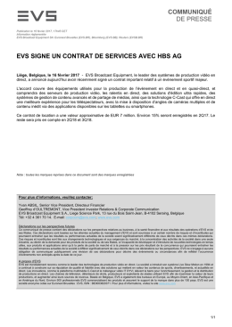 communiqué de presse evs signe un contrat de services avec hbs ag