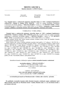 Verejná vyhláška - SVB Jadlovec.