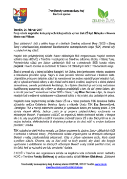 Trenčiansky samosprávny kraj Tlačová správa Trenčín, 24. február