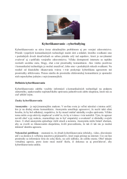 Kyberšikanovanie - cyberbullying
