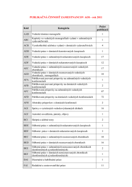 PUBLIKAČNÁ ČINNOSŤ ZAMESTNANCOV AOS