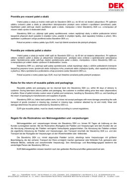 Pravidla pro vracen&iacute; palet a obalů Pravidla pre vr&aacute;tenie
