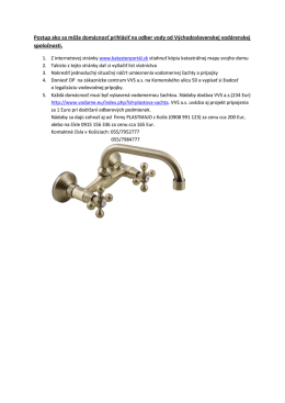 Ako sa prihl&aacute;siť na odber vody od VVS a.s.