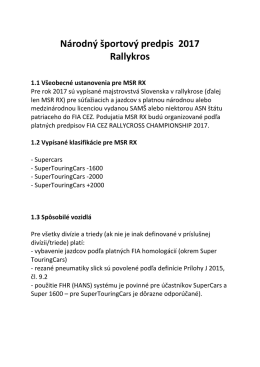 Národný športový predpis 2017 Rallykros