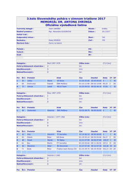 3.kolo Slovensk&eacute;ho poh&aacute;ra v zimnom triatlone 2017 MEMORI&Aacute;L DR