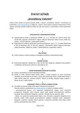 &Scaron;TAT&Uacute;T S&Uacute;ŤAŽE &bdquo;Grandi&oacute;zny Valent&iacute;n&ldquo;