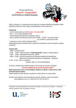 Okamih - fotografika - Hornozemplínske osvetové stredisko