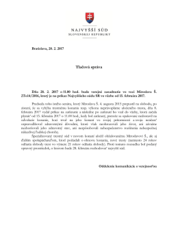 Tlačová správa