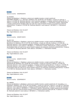 R016093 Spisová znaćka: 32CbR/62/2016 Sro 66355/B