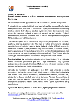 Trenčiansky samosprávny kraj Tlačová správa Trenčín, 24. február