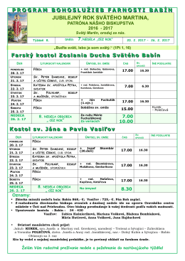 Oznamy od 20.2.