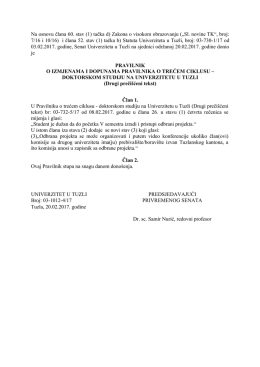 Pravilnik o trecem ciklusu studija - izmjene i