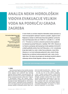 Analiza nekih hidrolo&scaron;kih vidova evakuacije velikih voda na
