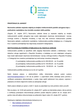 Pripćenje za javnost - Nacionalna zaklada za razvoj civilnoga društva