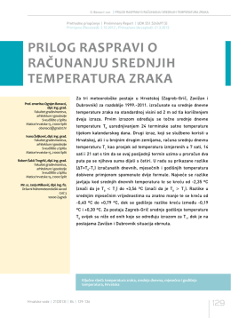 PRILOG RASPRAVI O RAČUNANJU SREDNJIH TEMPERATURA