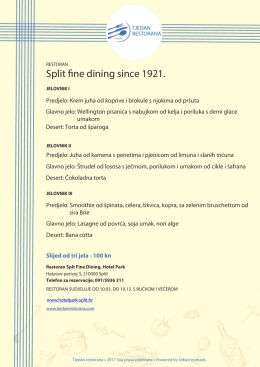 Split fine dining since 1921.