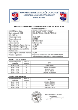 protokol i raspored odigravanja utakmica 5. kola