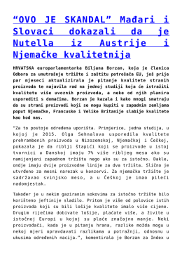 Mađari i Slovaci dokazali da je Nutella iz Austrije i