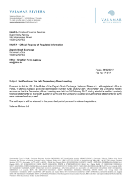 Notification of the held Supervisory Board meeting, 17