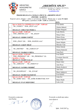Delegiranje 16.kolo 1.NL "SREDIŠTE SPLIT"