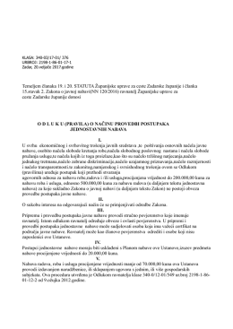 Odluka (pravila) o načinu provedbi postupaka jednostavnih nabava