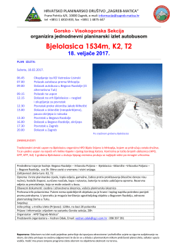 Bjelolasica 1534m, K2, T2 - HPD Zagreb